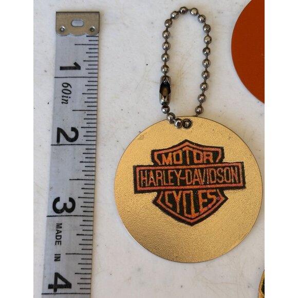 Set of 9 Harley-Davidson Motorcycle Tag Keychains (Various Designs) 2" Diameter - Picture 5 of 6